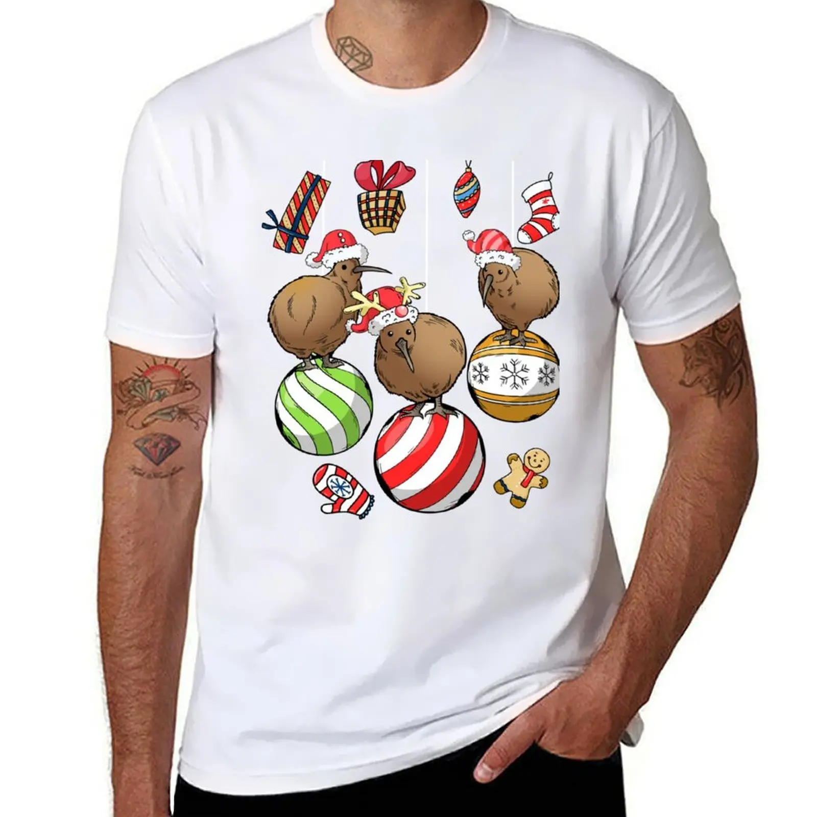 New Zealand Kiwi Bird Holiday Christmas Tree Bauble Balls Decoration Winter Ugly Christmas Xmas Swea T-Shirt