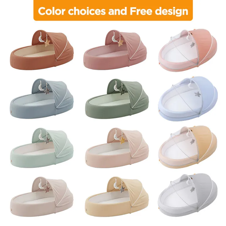 New Born Sleeping Big Newborn organic cotton foldable Bed Crib nesting baby play mat open close baby nest lounger