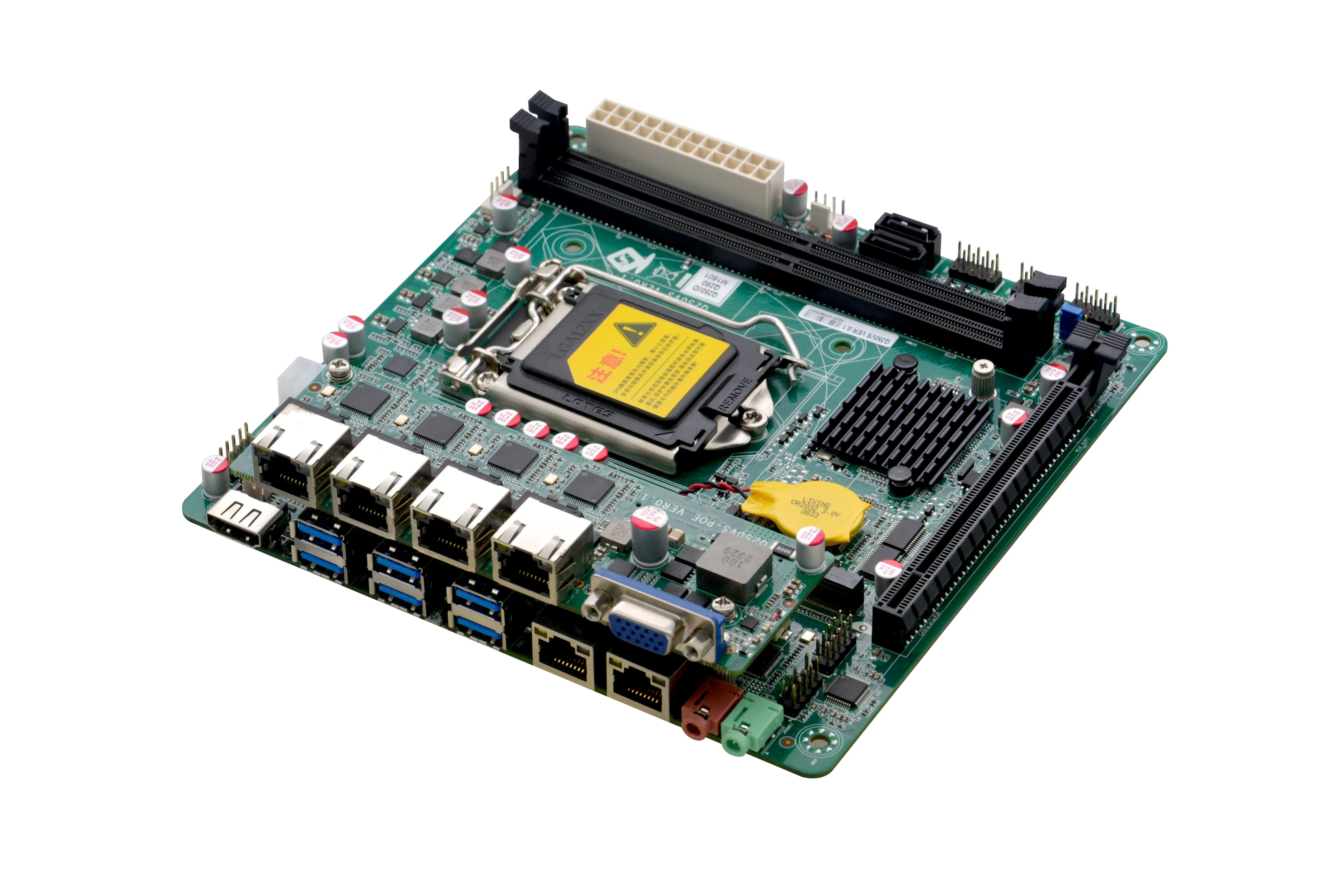 Machine vision industrial motherboard supports Intel 6-9th generation LGA1151 CPU i3 i5 i7 6LAN POE 6 USB 3.0 COM PCIE X16