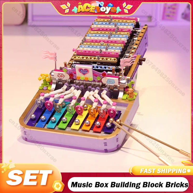 Music Box Building Block Percussion Instrument Model Construction Sets Bricks Assembly Toys Piano Music Collection for Kids Gift