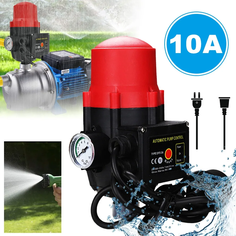 Pressostat intelligent avec manomètre et contrôleur de pompe, système de surpression entièrement automatique pour la pression d'eau domestique – Idéal pour les situations de faible pression d'eau en immeubles de grande hauteur, l'irrigation de jardin et les besoins de contrôle de pompe de puits sans surveillance