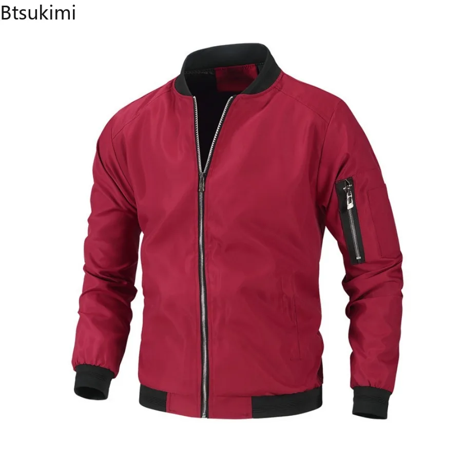 2024 New Men's Bomer Jackets Trend Stand Collar Patchwork Outdoor Baseball Jacket Oversized Sportwear Coats Casual Tops for Men