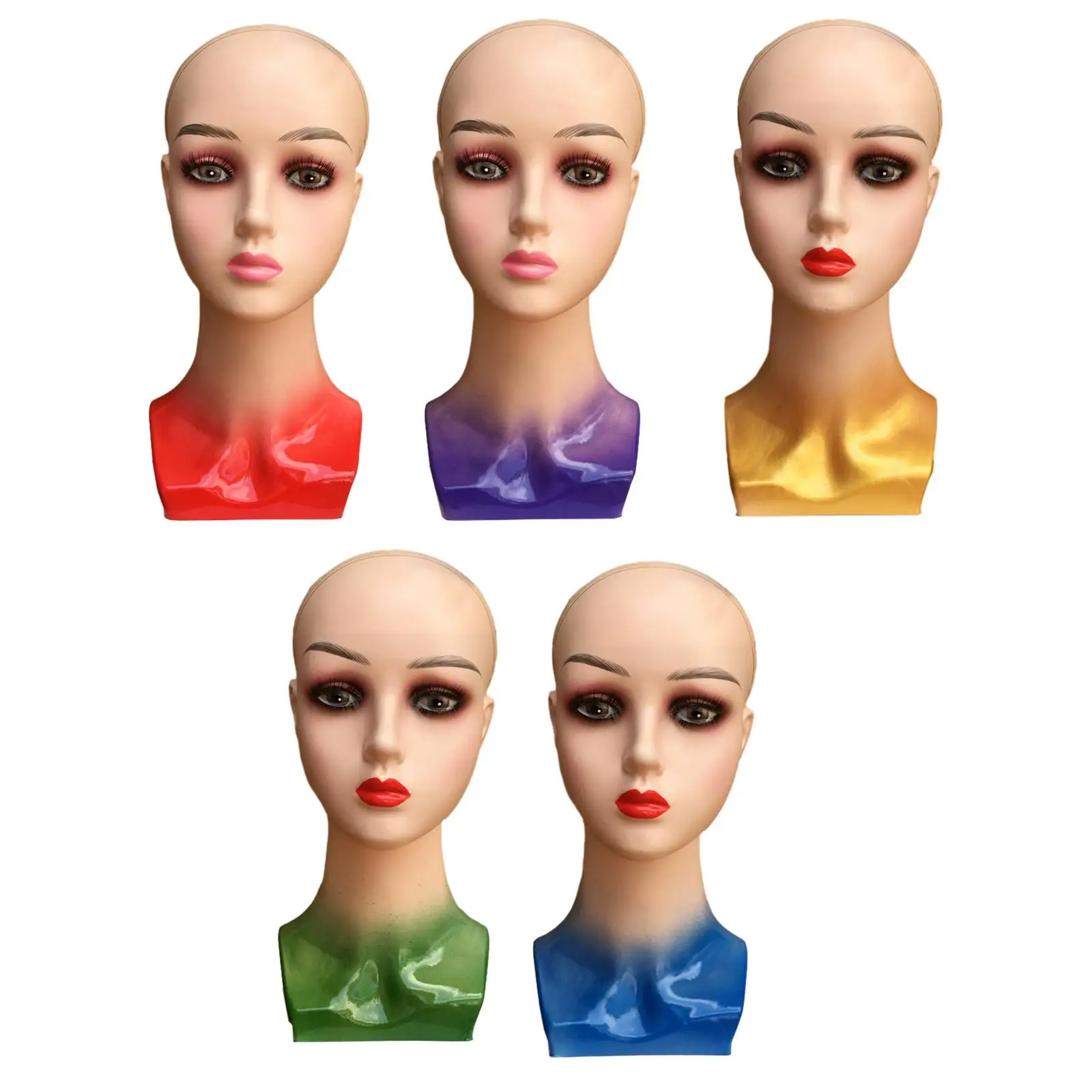 Female Mannequin Head Wig Holder Professional Smooth Manikin Wig Head Stands Wig Display Model for Hairpieces Wigs Making Hats