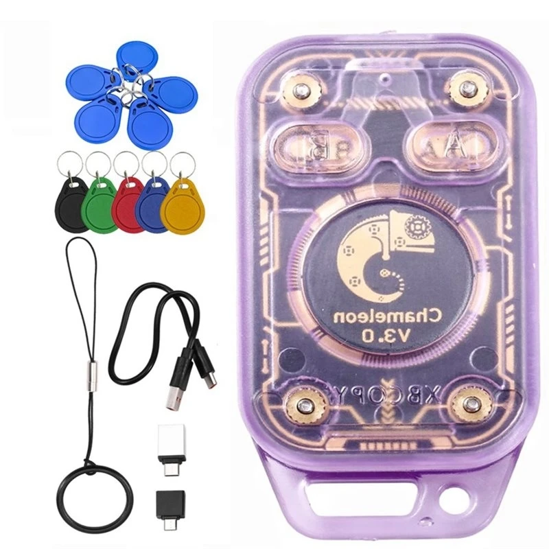 BAAE Chameleon V3.0 RFID Smart Chip Reader ID IC Tag Copyer Copier Smart Card Emulator NFC Reader Writer+ 5XCUID/UID Keychain