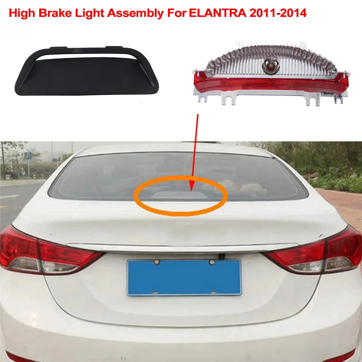 Car High Brake Light Assembly Brake Lamp Socket for Hyundai ELANTRA 2011-2014 927003X000