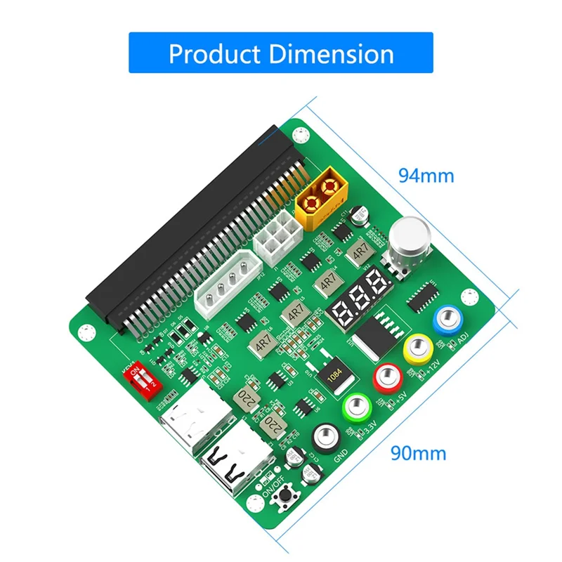 

Professional Power Supply Breakout Board Adjustable Voltage Knob 3.3V/5V/12V /USB2.0/QC2.0/3.0/12V For HP/DELTA/FUJITSU/LITEON P