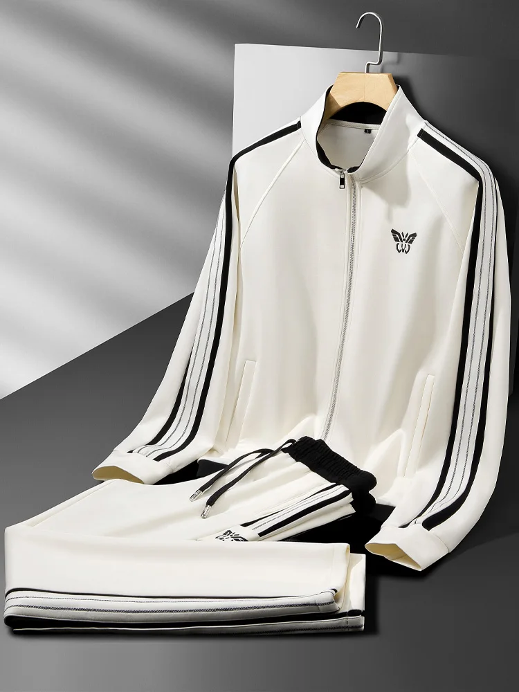 

Осенний модный кардиган на молнии с цветовыми блоками, мужской повседневный спортивный комплект из высококачественного смесового полиэстера, хлопка и спандекса, длинный рукав