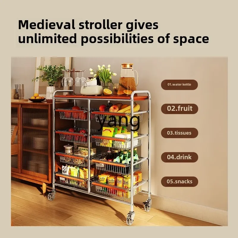 LH trolley snack rack removable kitchen fruit and vegetable meal storage rack space saving