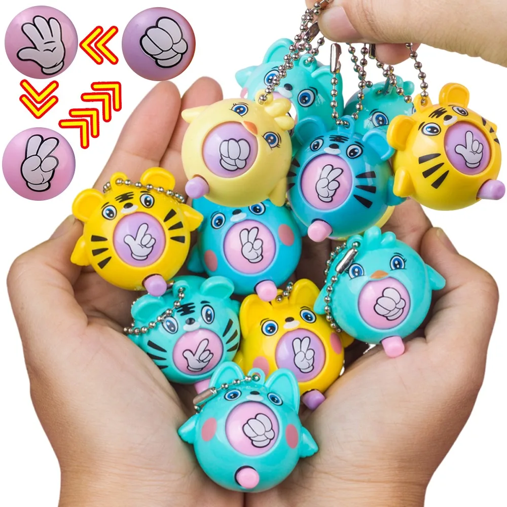 1-10Pcs Mini Rock-paper-scissors Keychain Pendant Toys for Kids Birthday Party Favors Goodie Bag Wedding Baby Shower Guests Gift