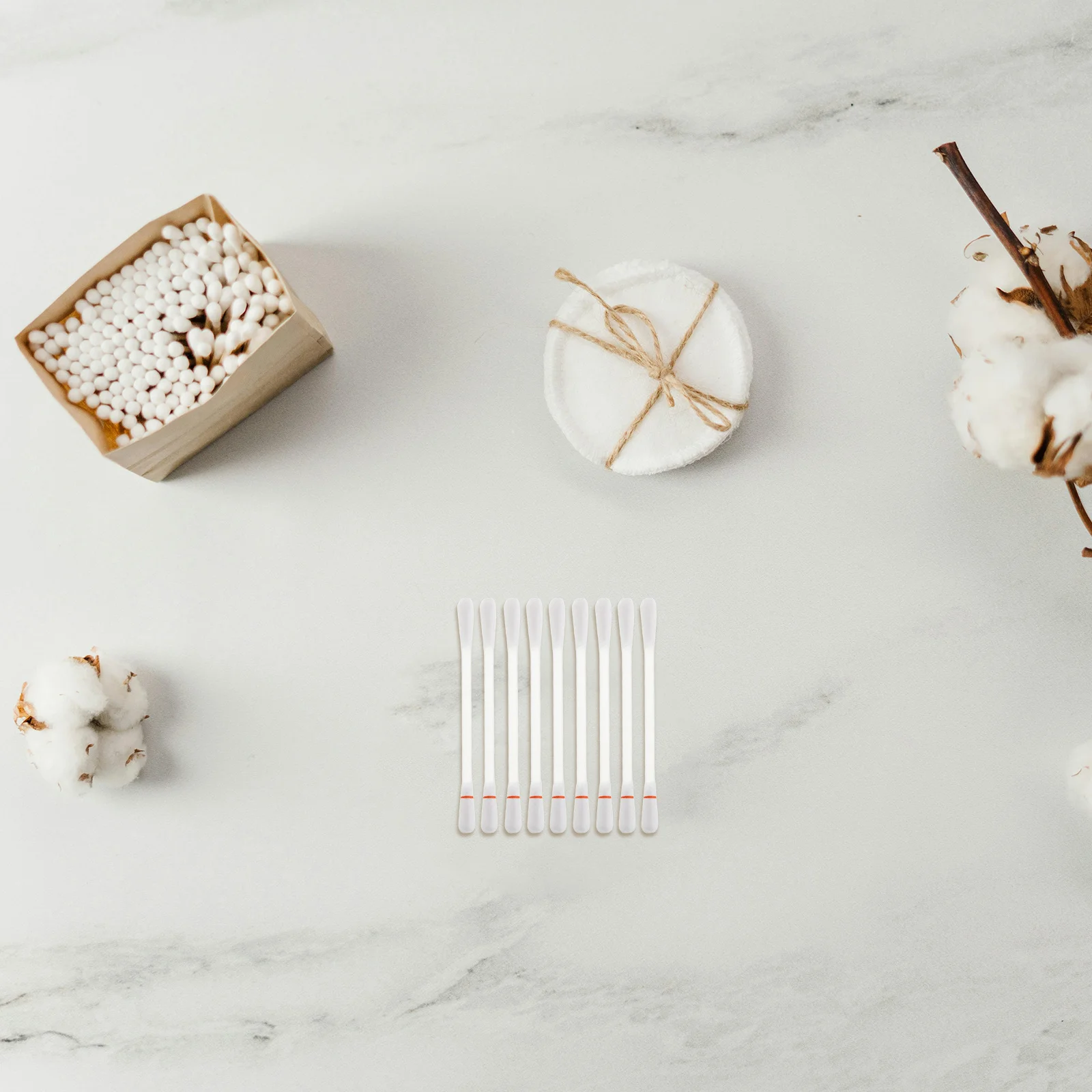 1 صندوق مزدوج نهاية مسحات القطن المالحة الاستخدام الطبي تنظيف العين الأنف المتاح لينة القطن العصي مسحات السلامة السفر