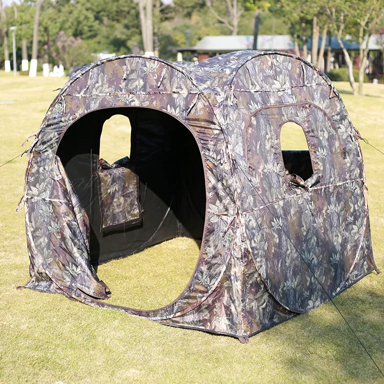 3-4 Person Pop Up Camo Tent Double Layer Waterproof Oxford Cloth Outdoor Camping Hide Shelter