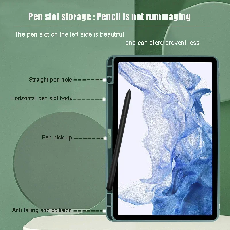 360° rotation Case For Samsung Galaxy Tab S8 S7 S9 plus FE 12.4 Smart Cover Galaxy Tab S7 S8 S9 FE 11 Funda Whith S Pen Holder