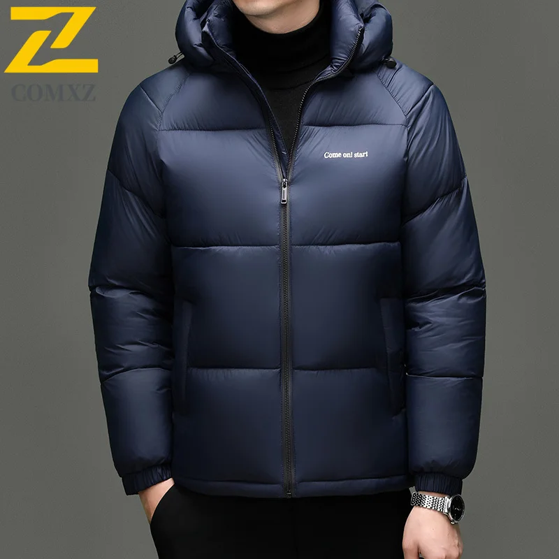 

Comxz 2026 Winter New Jacket Men Fashion Classic Fluffy Warm Cotton Padding Jacket Man Korean Luxury Thick Hooded Padded Coat