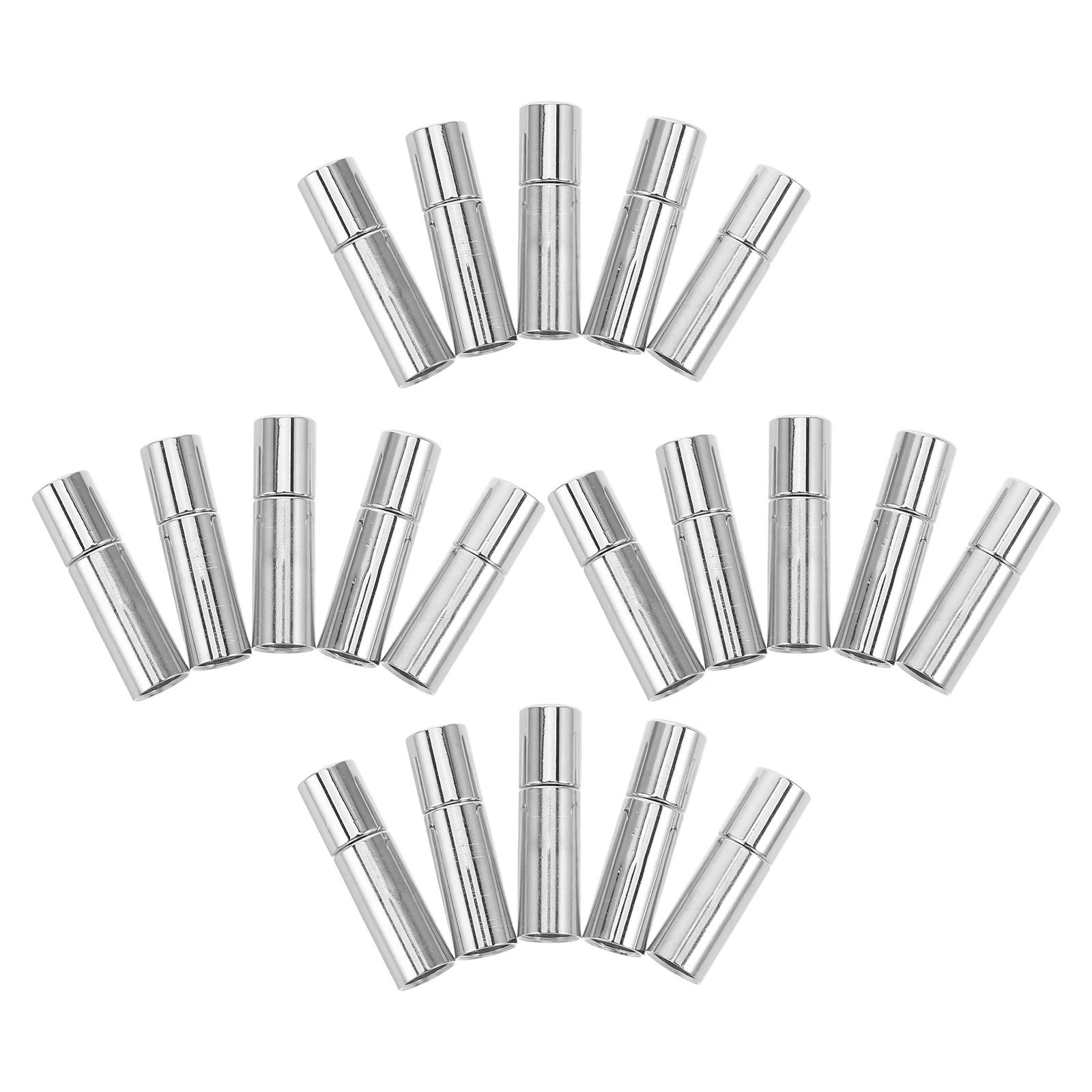 

20Pcs Round Jewelry Clasps Stainless Steel Connector Pinch Buckle DIY Bracelet Cord Necklace Pendant Charm Holder Repair