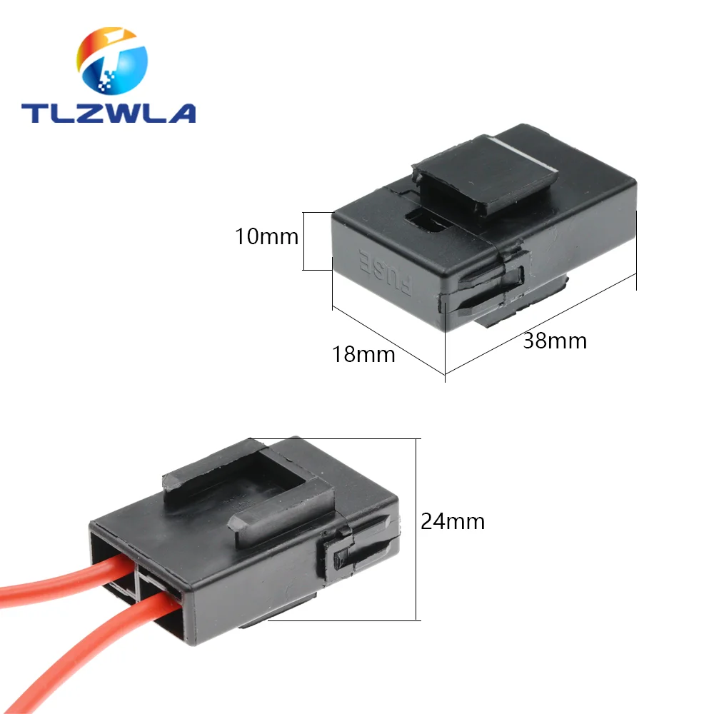 ATC Medium Car fuse Box 18/16AWG Copper Wire 32V Small Fuse Holder with Fuse and Car Blade Fuse 1A 2A 3A 5A 7.5A 10A 15A 20A 25A