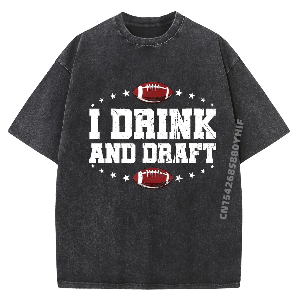 

I Drink and Draft Funny Tees Graphic T-shirt Leisure Women's Printed Tee Shirts Outdoor Washed Clothes