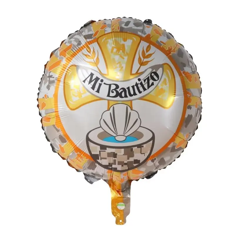 10pcs 18inch Round Spanish Christening West Baptism Theme Party Decoration Baby Shower Foil Helium Balloons Kids Toys Air Globos