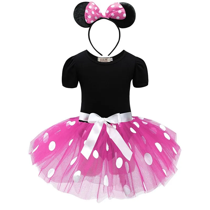 Baby Girls Ballet Tutu Dress Summer Kids Minnie Mickey Dress Dots Mouse Costume Children Christmas Birthday Party Clothes