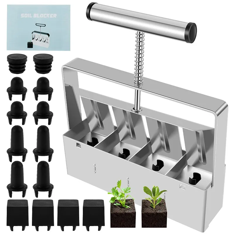 Manual Soil Block Dibbers Handheld Seedling Grower Soil Blocker Square Soil Blocks Manufacture Dibber Garden Hand Tools Dibbers