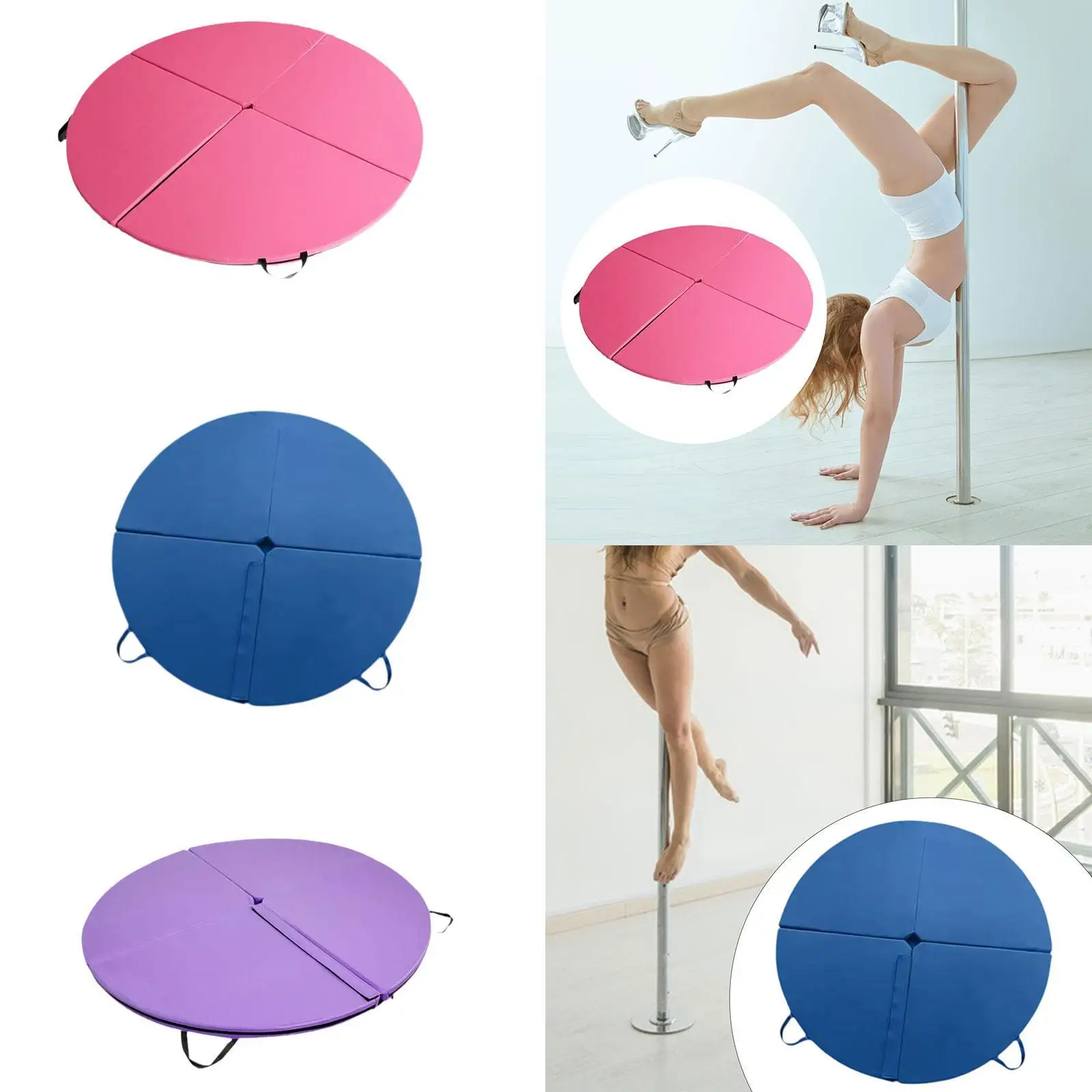 

Pole Dance Mat Cushion Antifall Folded Thickened Round Protective Pad for Workout Pilates Dance Training Gymnastics Exercise