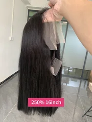 Raw Hair Vietnamese 250 Density 100 Human Hair Lace Frontal Wigs Straight Natural Black 13x6 Bob Wig Lace Front Human Hair Wigs