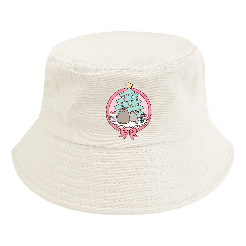 Pusheen Cotton Fisherman Hats Cute Anime Cats Outdoor Sunshade Flat Caps for Kids Adult Summer Sunscreen Fishing Hats New Gift