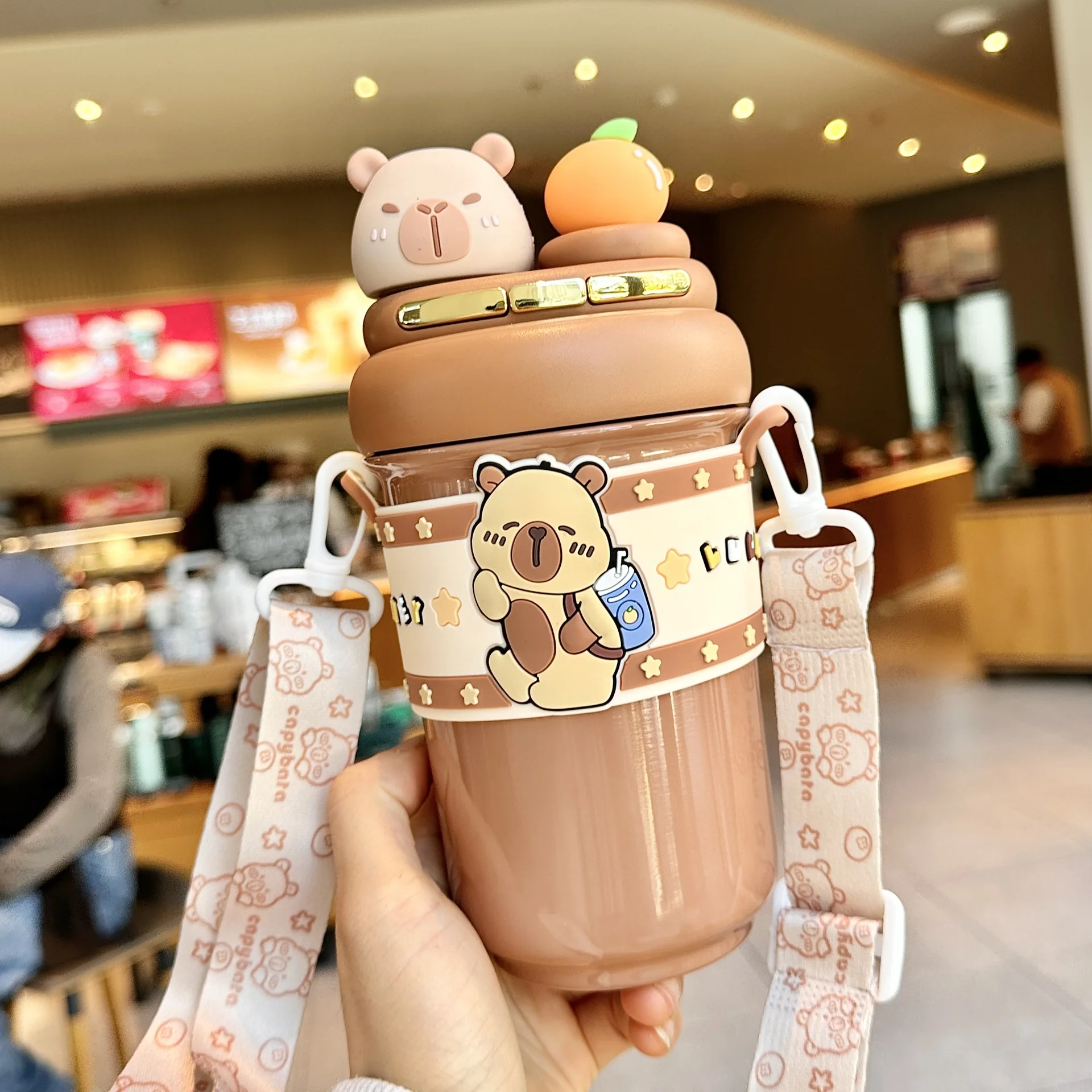 

Portable Cartoon Capybara 36 Double-Walled Stainl Steel Water Bottle Simple Fre Design High Aesthetic Value Insulated T...