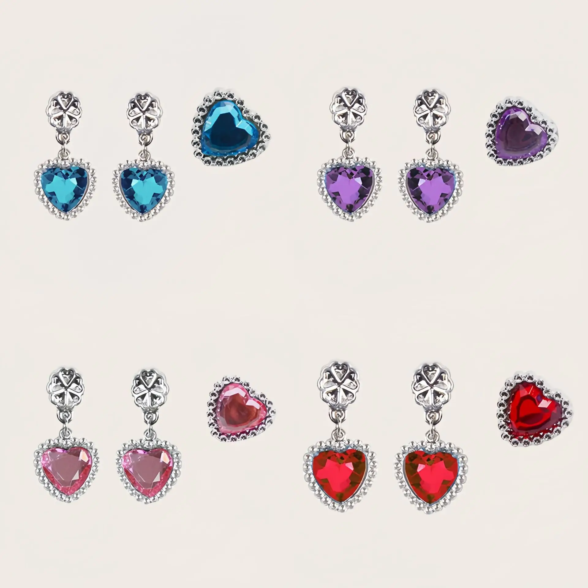 Anillos de Frozen para niñas, pendientes para niños, pendientes para niñas pequeñas, pendientes de diamantes para niños, Clips indoloros, accesorios para niños, regalo para niños