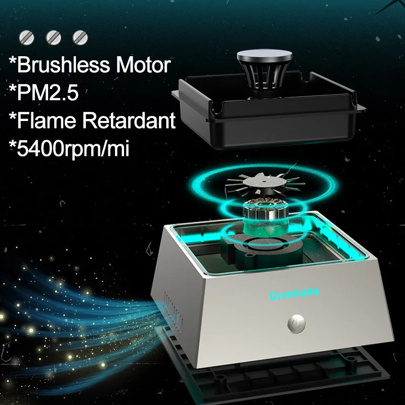 เครื่องฟอกอากาศขนาดเล็กในครัวเรือนเดสก์ท็อปเครื่องฟอกอากาศบุหรี่ควันแก๊ส Ash กรอง Ashtray พร้อมไอออนลบ Air Purification