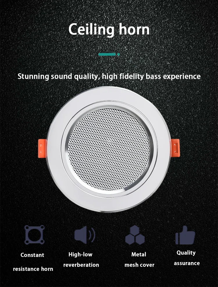 3 Inch 10W Ceiling Speaker Background Music System Bathroom Moisture-proof Aluminum Fashion Good Sound Quality Loundspeaker