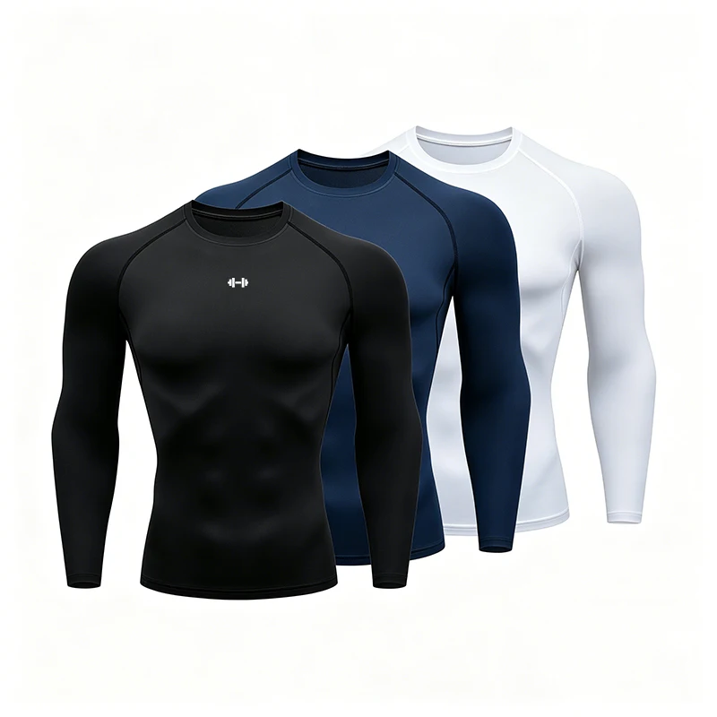 Tight Men Sport T-shirt Quick Dry Bodybuilding Running Shirt Long Sleeve Compression Top Gym T Shirt Men Fitness Rashgard