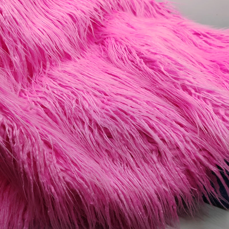 Good 5cm Long Pink Beach Wool Plush Faux Fur Fabric,Sewing Material,DIY Women Vest,Shawl,Clothing Decoration,Blanket,150x50cm,