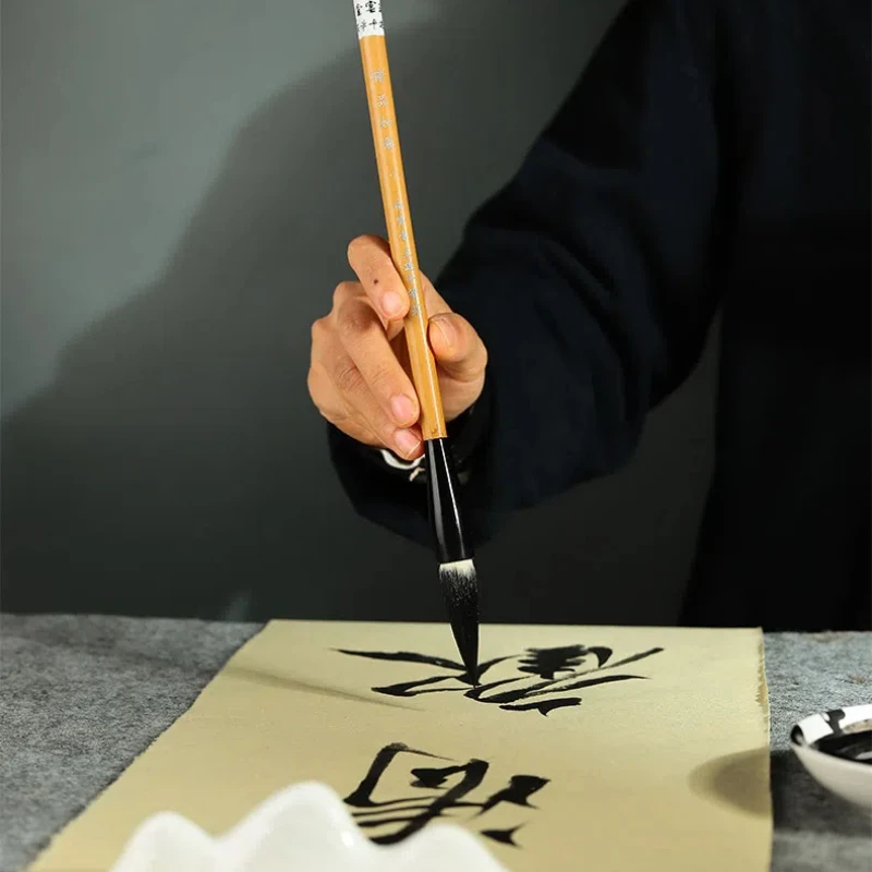 Weasel Woolen Multiple Hair Calligraphy Brush Ou Yan Style Larger Regular Script Brush Set Chinese Painting Flower Grass Brush