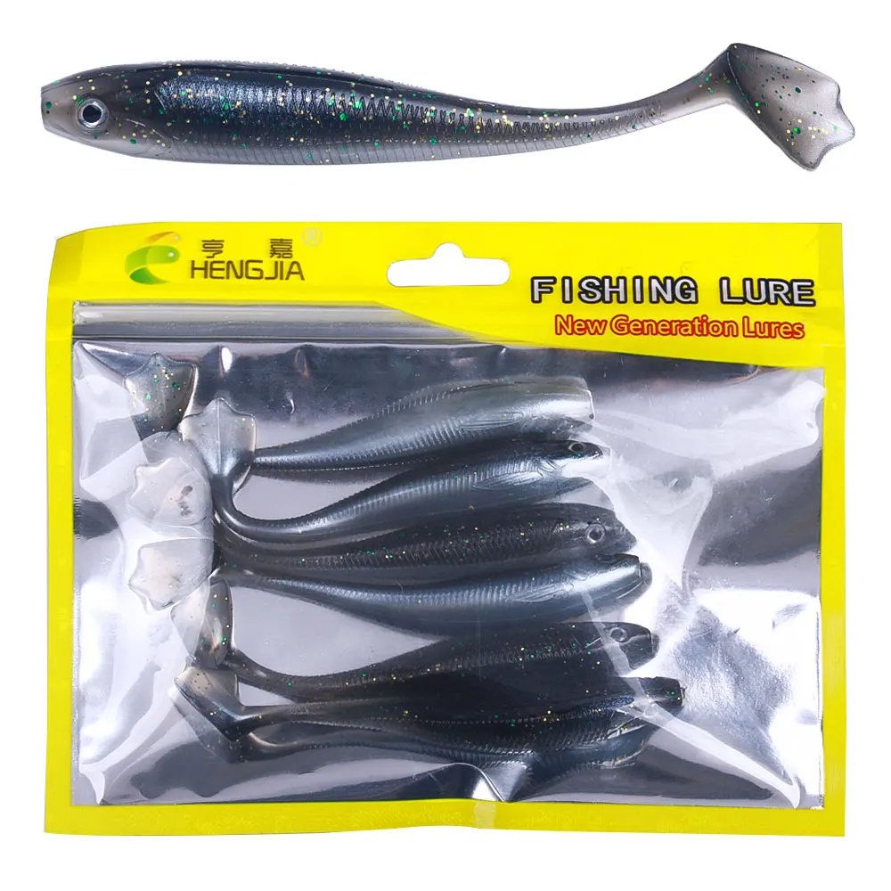 6 Stück/10 Stück weicher Swimbait mit lebensechtem Paddelschwanz, Sea Shad Swimbait, Angelartikel, Süßwasser-Angelköder