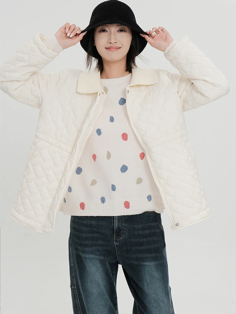 

Bukhara Original Women's Thiened Quilted Color Warm Cotton Jaet Commute Sle Winter New Arrival Korean Loose Fit