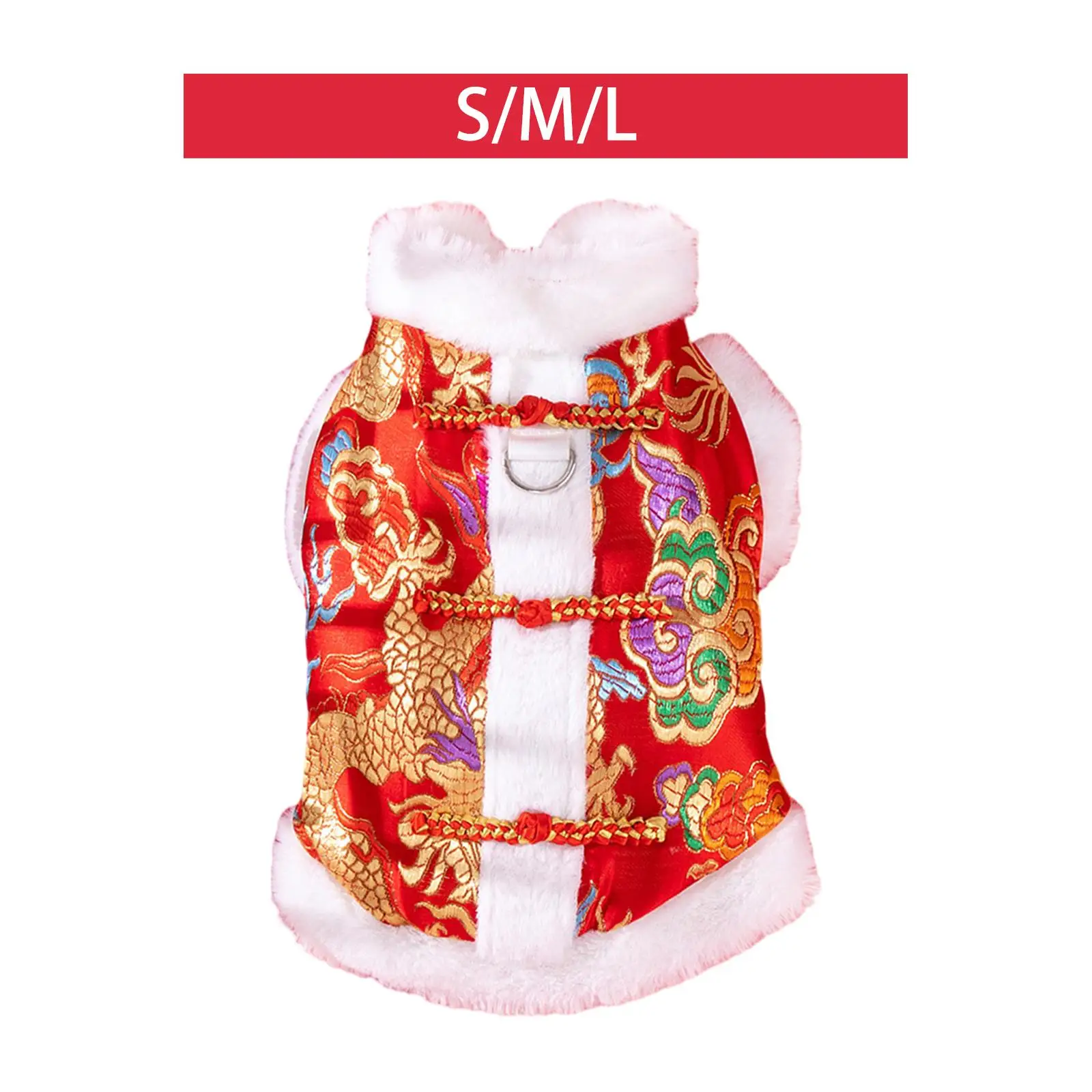 Chinese New Year Dog Costume Exquisite Apparel New Year Dog Dragon Robe Costume Cat Dog Clothes for Puppy Small Medium Dogs Cats