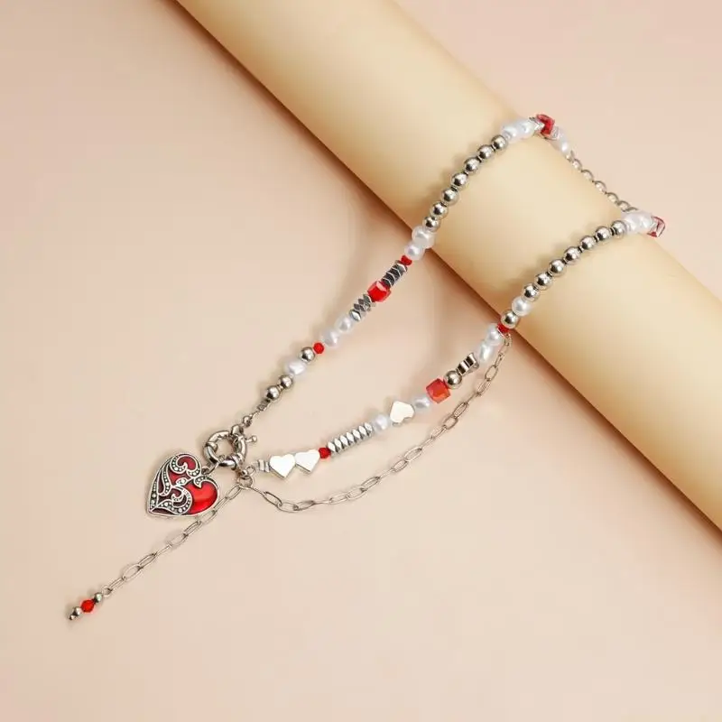31BF Sweet Cool Demons Heart Necklace Fashionable Look