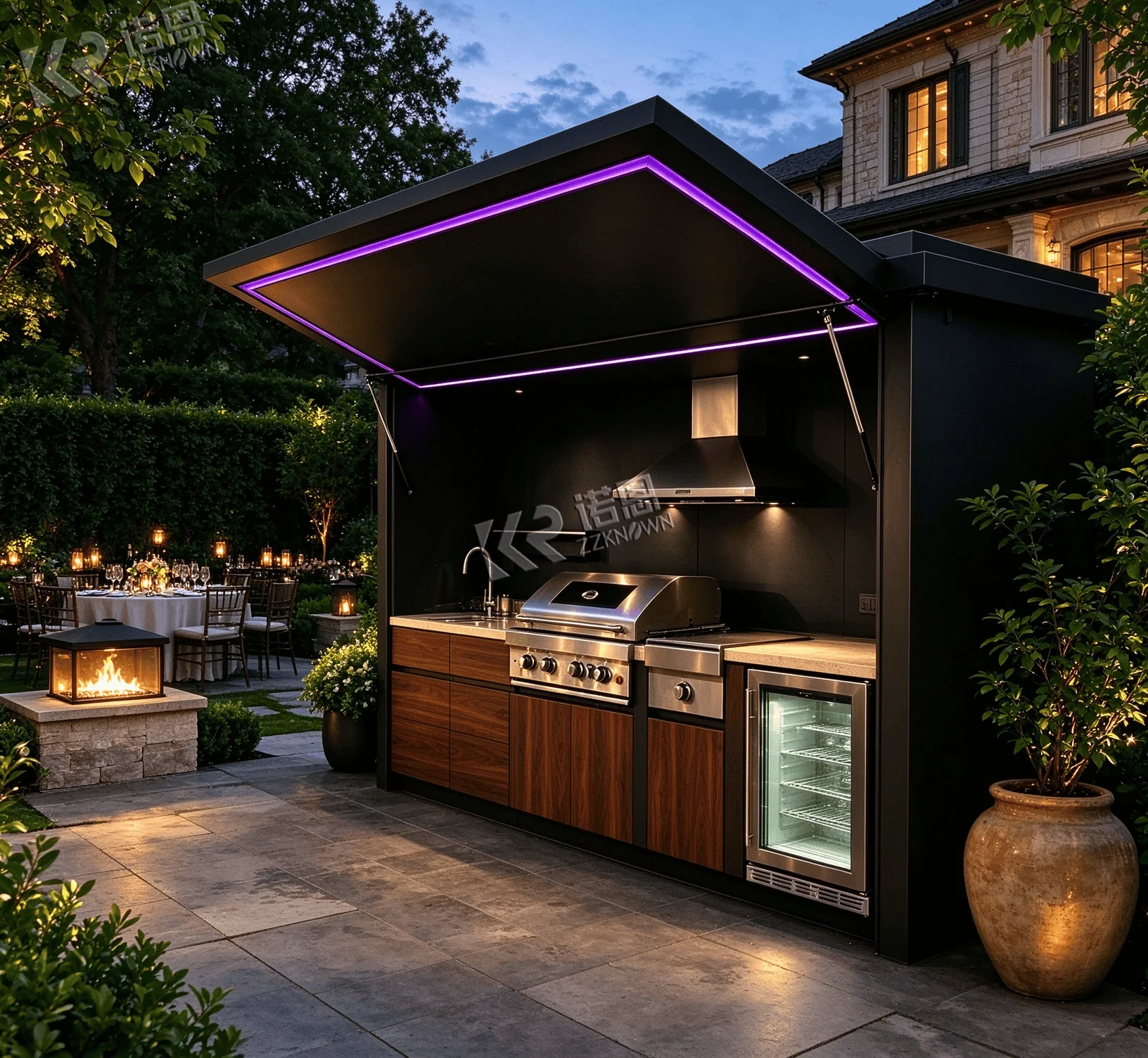 Outdoor Kitchen Cabinet Aluminum Modular BBQ Island Grill Station Fireproof Eco-Friendly Apartment Use ODM OEM Supplier