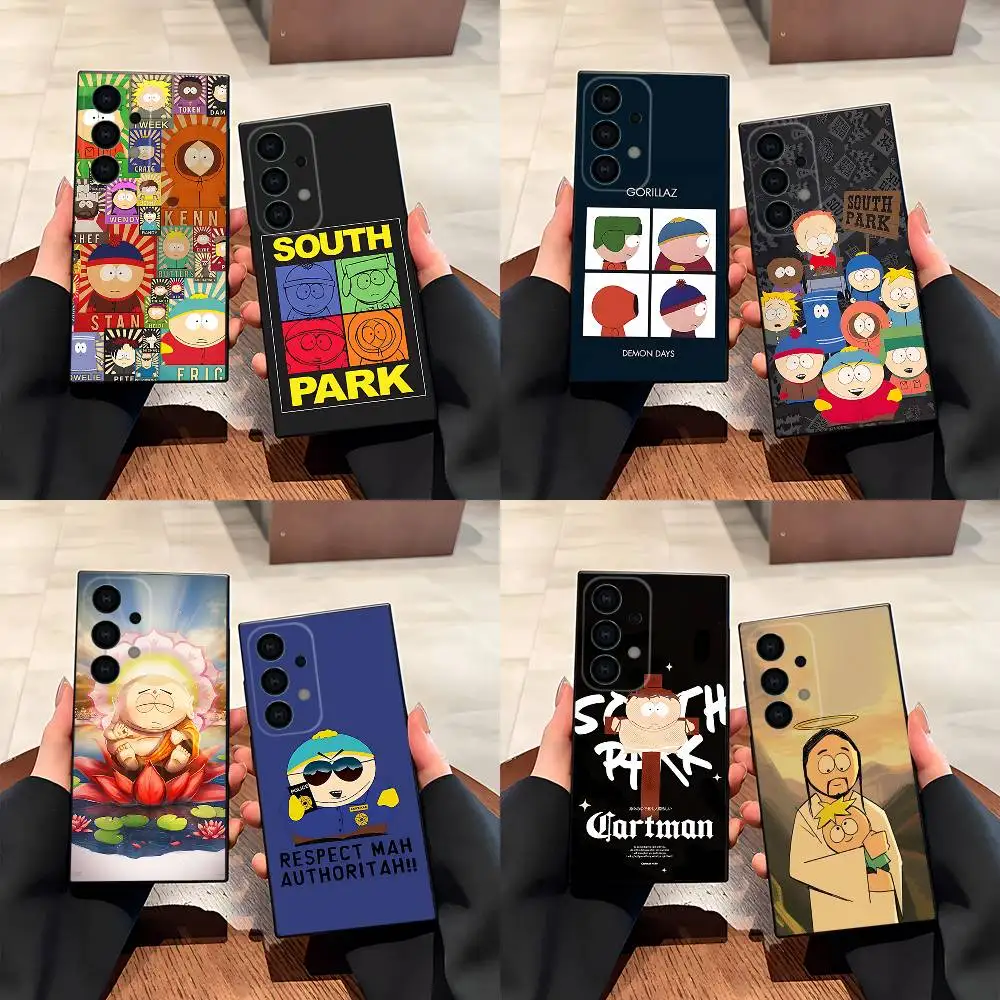 

S-South Cartoon Park funny Phone Case For Samsung S25,S24,S21,S22,S23,S30,Ultra,S20,Plus,Fe,Lite,5G Black Cover