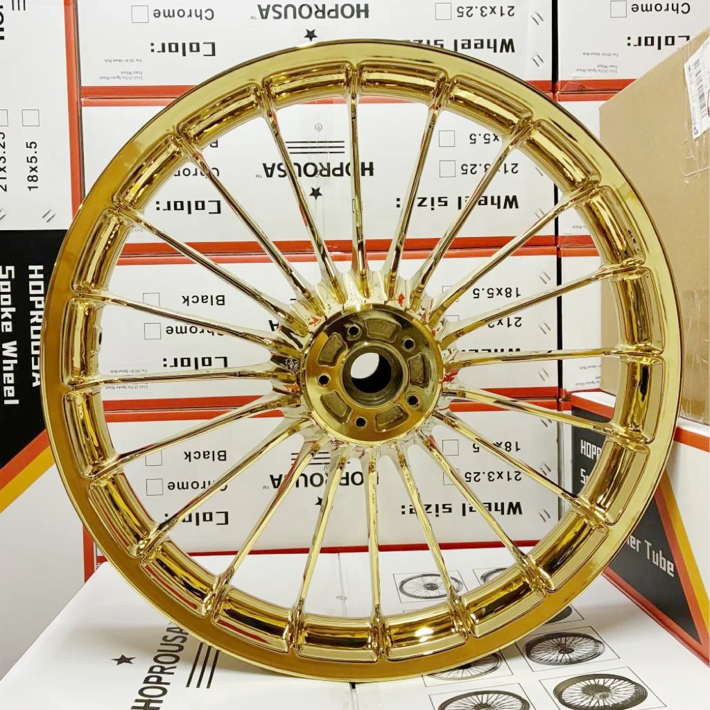 

For Harley 18-later Softail Fat Boy Breakout Touring Accessory Gold Aluminum Alloy Motorcycle Wheel Hub Front & Rear Rim