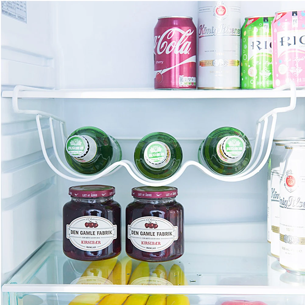Fridge Beer Rack 10L Iron Organizer Wine Glass Holder Storage Rack For Soda Cans Rustproof Kitchen Bar Club Office