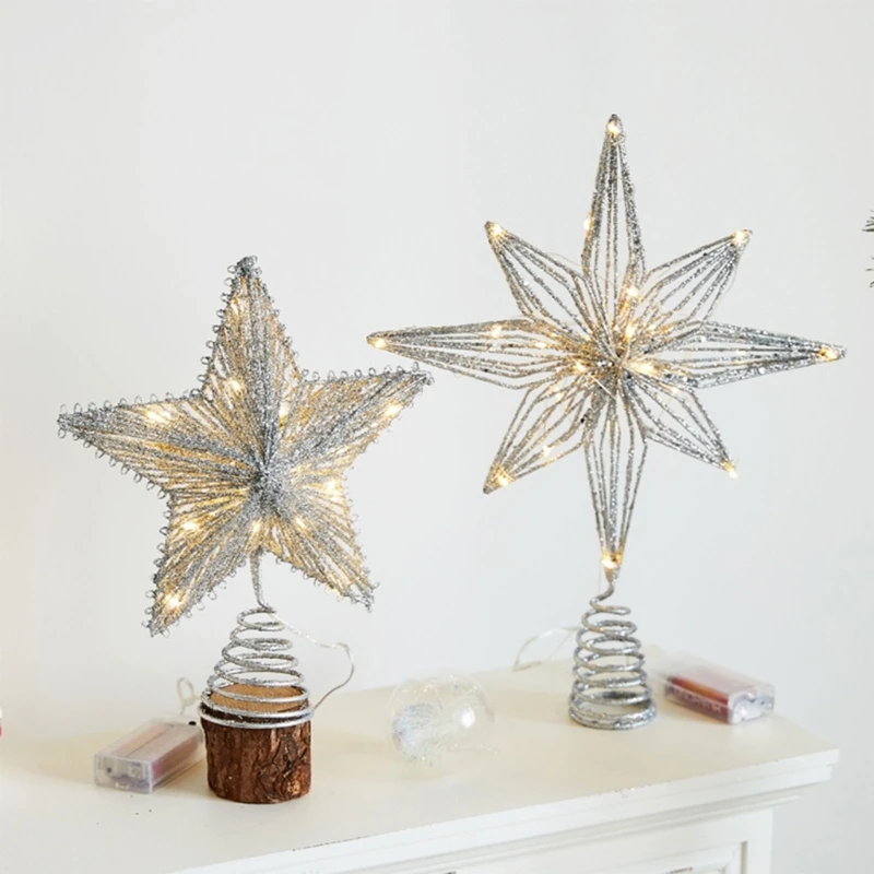 Festive Christmas Tree Star Toppers Decoration, Enhances Holiday Atmospheres