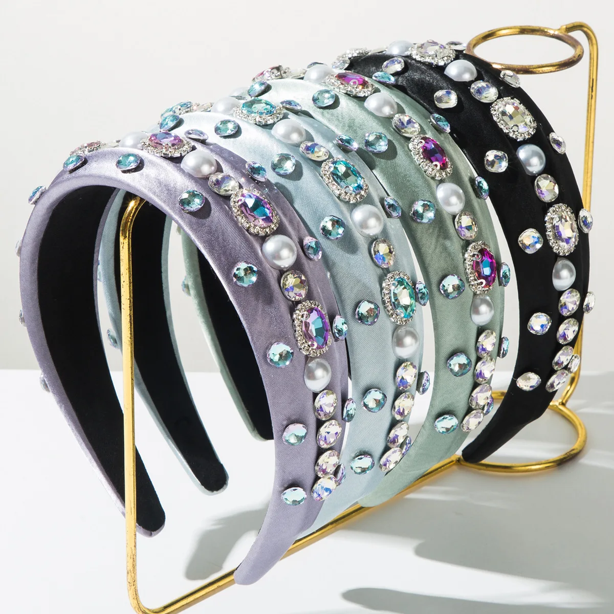 

Korean Fashion New Style Elegant High-end Rhinestone Pearl Wide Headband for Women Sweet Light Luxury Hair Accessories