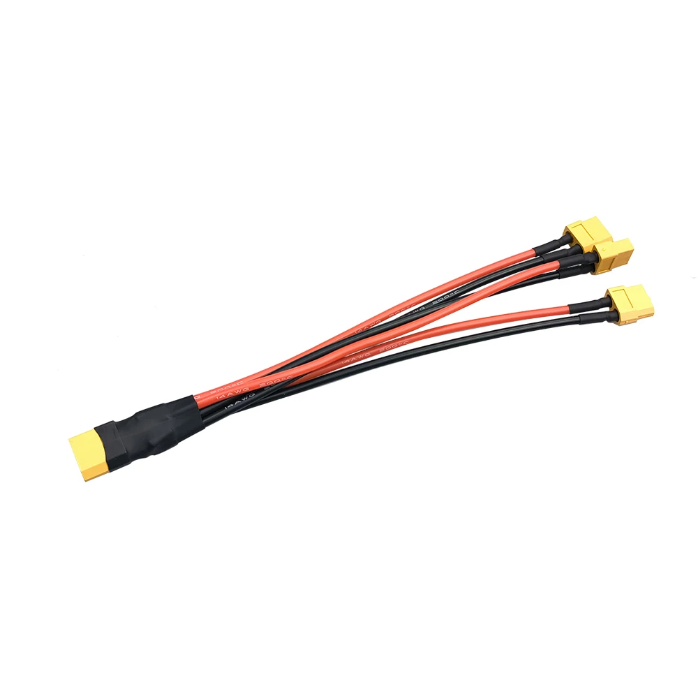 XT-60 Parallels Battery Plugs Male/Female Cable Dual Extension Y Splitter/ 3-Way connector 14AWG Silicone Wire for RC Battery