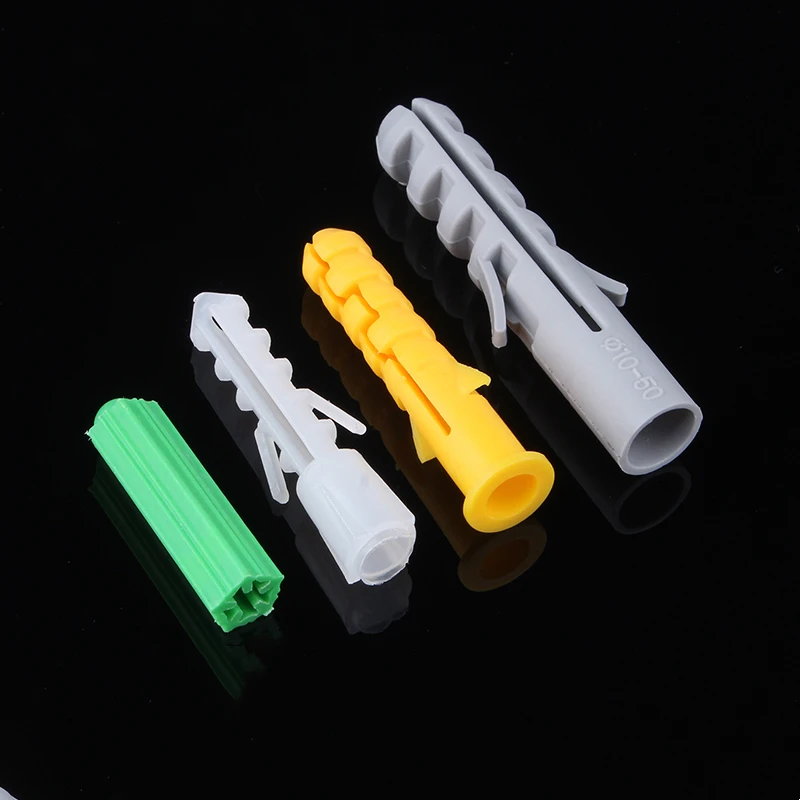 Quality M4 M5 M6 M8 M10 M12 M14 Ribbed Plastic Anchor Plastic Expansion Pipe Tube Wall Plugs Rubber Plug Expansion Screw Anchors