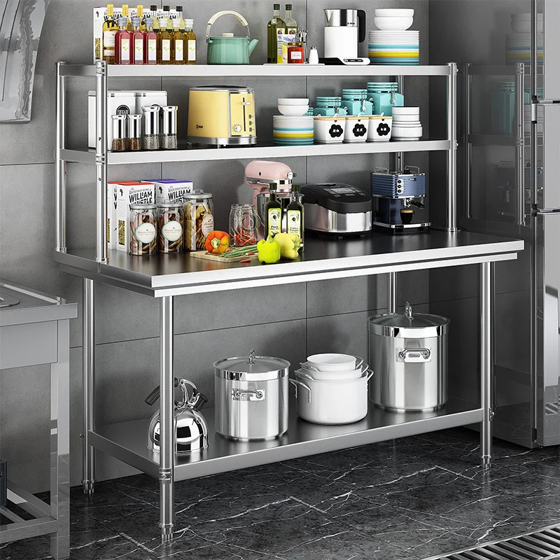 Commercial Stainless Steel Work Table For Restaurant Kitchen Food Prep Brushed Matt Finish Load Capacity