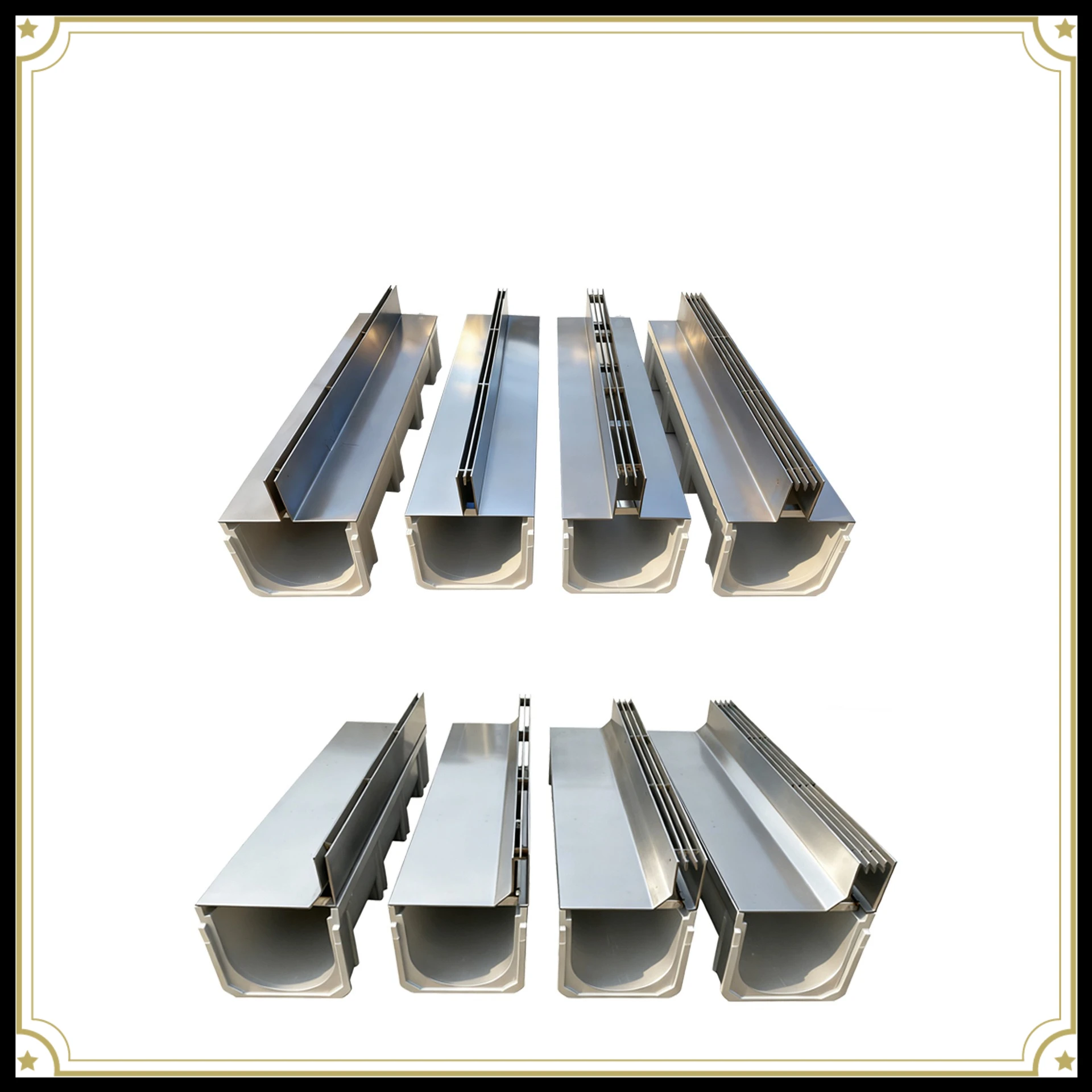 Stainless Steel Linear Drain Cover, Single-slit Double-slit Straight Drain U-shaped Slot Slot Hidden Cover
