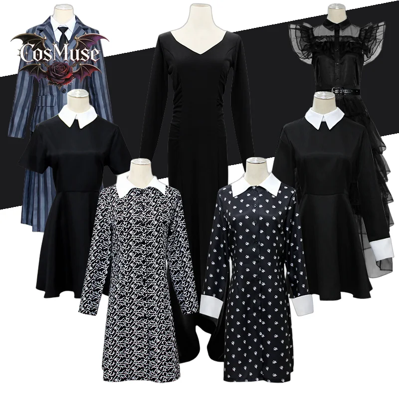 

Anime Wednesday cosplay set Halloween cosplay costume black carnival party carnival gift Christmas is coming hot selling