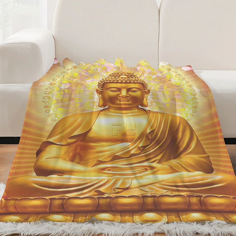 

Custom Blanket H-Buddha Sakyamunis Sofa Winter Fluffy Soft Blankets Microfiber Bedding Warm Knee Fleece Camping Decorative Nap