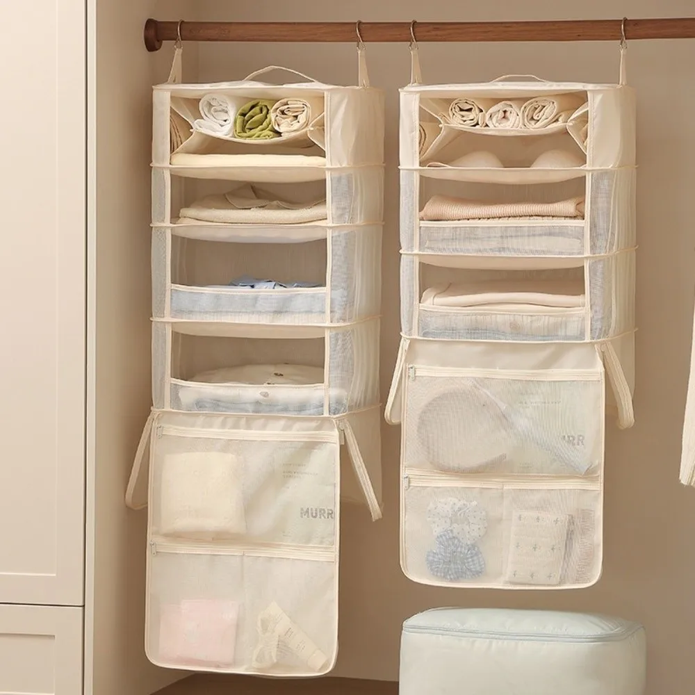 New 5-in-1 Clothes Sorting Pouch Multi-layer Foldable Hanging Travel Organizer Hanging Hook Packing Cube Storage Bag For Travel